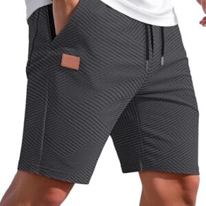 Komfortable Herren-Shorts mit elastischer Taille und Taschen, perfekt für den Sommer in Anthrazitgrau XL