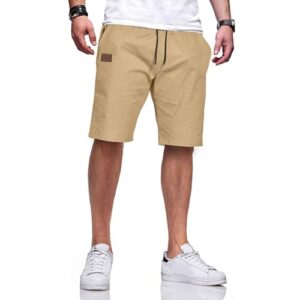 Herren-Kurze Hosen für den Sommer, Shorts für Männer aus Baumwolle mit elastischer Taille und Tunnelzug