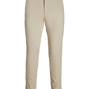 JACK & JONES Herren Chino Hose in Oxford-Ton, Größe 34W/32L, hochwertige Baumwollmischung und bequemer Sitz.