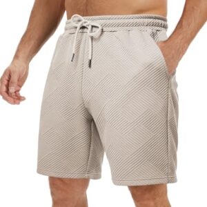 Kurze Hosen für Herren - Leichte Shorts mit Taschen, Sommer, Casual, Komfortable Beach Shorts in Khaki Farbe