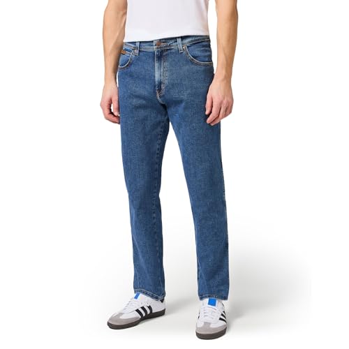 Authentische Texaner-Geist: Wrangler Herren Texas Straight Jeans in Stonewash-Blau, Größe 34W / 32L EU