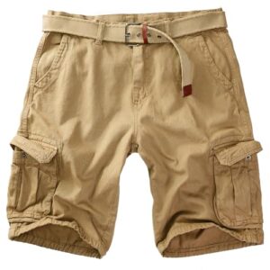 Herren Cargo Shorts in Beige von Procity, Vintage-Stil, inkl. Gürtel