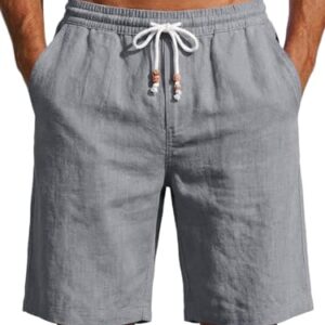 Kurze Hosen für Herren, Leichtgewichtige Leinen-Shorts mit elastischer Taille und Taschen, Sommer-Smoothies für Männer