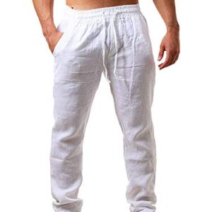 Herren Leinenhose mit Kordelzug, atmungsaktiv und leicht, perfekt für Sommerurlaub oder Strand