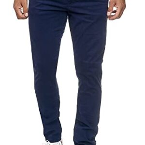 Herren Chino in Navyblau, Slim Fit Schnitt mit Stretch-Anteil, Baumwollmischung, Komfortabel und elegant