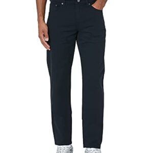 Herren 5-Pocket-Stretch-Twillhose, gerade Geschnitten, Schwarz, 32W / 32L