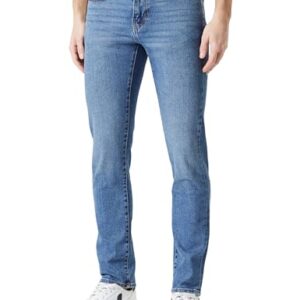 Bequeme Athletic-Fit-Stretchjeans von Amazon Essentials in Helle Waschung, 40W / 32L, perfekt für den Alltag und optimaler Tragekomfort