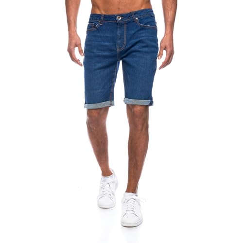 Herren Kurze Hosen Slim-Fit Jeans-Shorts aus 3-Blau für Männer, passende kurze Hose mit 5-Pocket-Style und Stretchanteil