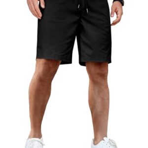 Herren Sommer Shorts in Schwarz - Casual Freizeitmode aus Baumwolle mit elastischer Taille und Taschen