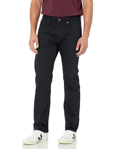 Herren Stretchjeans von Amazon Essentials, schwarze Jeans mit gerader Passform und Stretchantheil für den Alltag oder die Freizeit