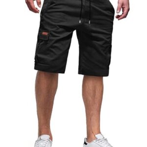 Cargo Kurze Hosen Herren aus Baumwolle, modisches Design mit 6 Taschen, Tunnelzug und elastischer Taille, perfekt für Strand, Joggen oder Alltag
