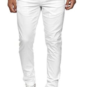 Herren Chinos mit Baumwollmischung - Slim Fit Stretch Hose von Tazzio, weiße Freizeithose für Herren, komfortabel und ganze Jahreszeit geeignet