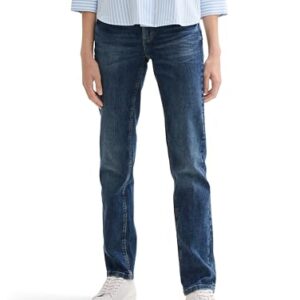TOM TAILOR Damen Alexa Straight Jeans, Mid Stone Wash Denim, 32W / 32L EU - Klassische Jeanshosen mit Stretch-Anteil und angenehmem Tragekomfort