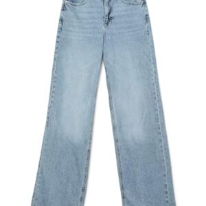 Vero Moda Jeans mit hoher Taille und weiter Beinschnitt in Light Blue Denim