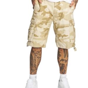 Bequeme Brandit Vintage Shorts in Sandstorm Farbe, leichte und gewaschene Baumwollmaterial für einen komfortablen Tragekomfort.