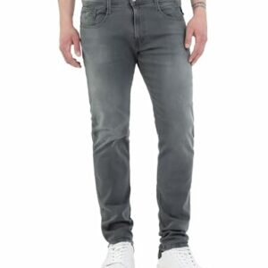 Herren Jeans von Replay, Slim Fit mit Comfort Stretch und 5 Taschen in Dark Grey Farbe
