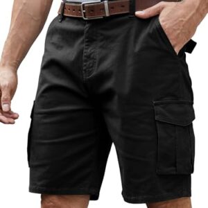 Herrene Shorts mit 6 Taschen aus Baumwolle, perfekt für Sommer und Alltag, weich und atmungsaktiv, elastischer Rückenbund, tiefe Eingrifftasche und große Cargo-Tasche