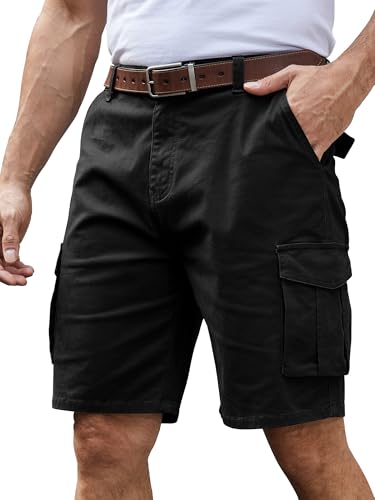 Herrene Shorts mit 6 Taschen aus Baumwolle, perfekt für Sommer und Alltag, weich und atmungsaktiv, elastischer Rückenbund, tiefe Eingrifftasche und große Cargo-Tasche