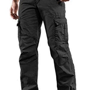 Herren Cargohose Benito mit Stoffgürtel, schwarz, bequem für den Alltag und Outdoor-Aktivitäten