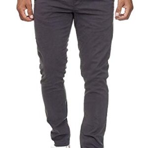 Herren-Chinohose von Elara, Slim-Fit-Design, Anthrazit Farbe, stretch-fähig, ideal für den ganztägigen Gebrauch.