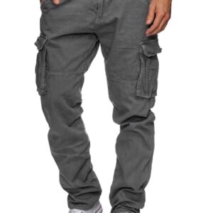 Bequeme und stilvolle Cargohose aus Baumwolle mit 7 Taschen und Gürtel. Perfekt für den Alltag und Outdoor-Aktivitäten.