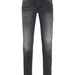 Schmale, elegante Jeans von Jack & Jones in schwarzem Denim mit silberner Klammer - perfekt für den modernen Mann