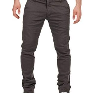 Yazubi Chino Hose Herren Dustin - Slim Fit Herrenhosen in Grau mit zeitlosem Design und atmungsaktivem Materialmix