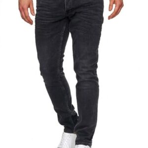 Herren Slim Fit Jeans mit Stretchmaterial und elastischer Hüfte - perfekt für jeden Tag und jede Gelegenheit, moderner Slim-Fit-Schnitt, hochwertiger Denim mit markanten Nähen und einem trendigen Used-Look.
