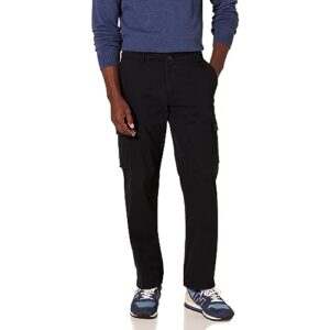 Herren Gerade geschnittene Stretch-Cargohose, Schwarz, 42 W / 32 L von Amazon Essentials - Bequeme und hochwertige Hose für den Alltagsgebrauch