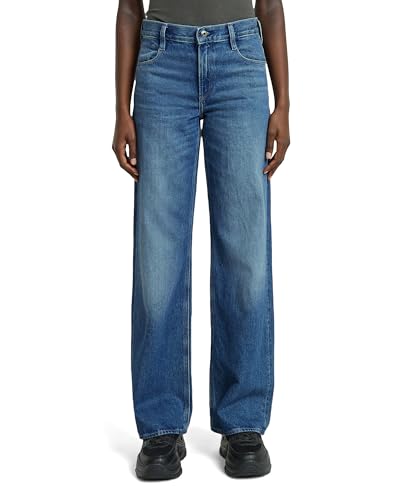 Klassische Damenjeans in Blau mit Faded Harbor-Design, niedriger Bundhöhe und lose Passform