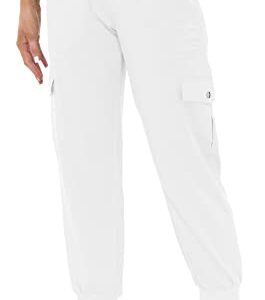 Bequeme Cargohose von JINSHI für Damen, Lange Capri Hosen für Freizeit und Outdoor-Aktivitäten, High-Waist mit Kordelzug und zwei Taschen vorne, ideal für Jogging oder Alltag.