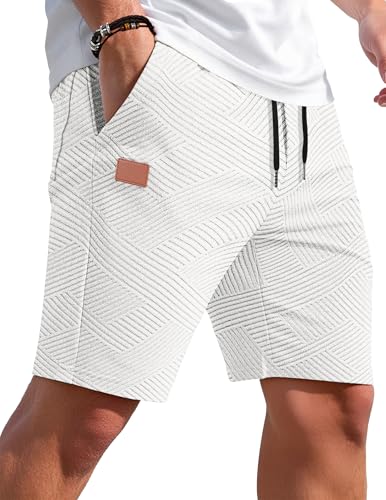 Bequeme und atmungsaktive Herrenkurz-Hosen aus Baumwolle mit elastischem Kordelzug, Taschen und modernem Design für Sommer-Shorts und kurze Hosen Herren.