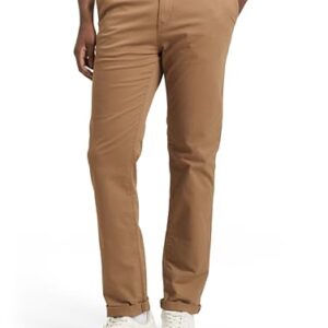 Herren Chino Hose mit Gürtel, slim fit, denim, honey camel beige Farbe, 32 W und L Größe