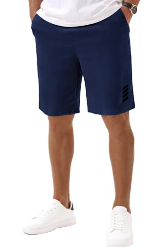 Kurze Hosen für Herren aus Baumwolle mit elastischem Bund und Taschen - ideal für Sport, Training und Sommeraktivitäten.
