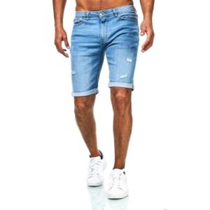 Herren Kurze Hosen - Slim-Fit Jeans-Shorts - 5-Pocket-Style - Stretch Herren-Shorts - Kurze Hose für Männer - Basic Washed Destroyed