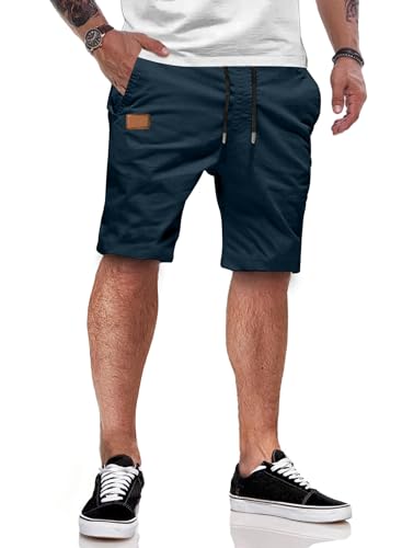 Bequeme und atmungsaktive Cargo Shorts Herren aus hochelastischem Material mit Taschen für Sport, Alltag und Arbeit. Perfekte Shorts für Männer in A2 Blau 3XL Größe.