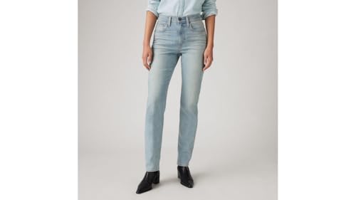 Levi's 724 High Rise Straight Jeans mit hohem Bund und ultramodernen Bein, TENCEL Lyocell Material für weiche Fühlung und hohe Widerstandsfähigkeit.