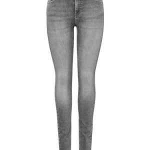 Schwache, schwarze Skinny Jeans für Frauen mit mittlerer Taille und Skinny-Fit-Design. Bio-Baumwolle, bequem und formstabil.