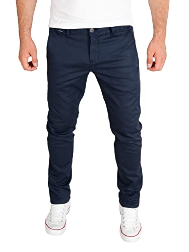 Herren-Chino-Hose in Maritime Blue, Slim Fit, Baumwolle, mit verschiedenen Taschen und Kuffen