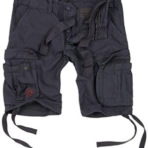Surplus Raw Vintage Herren Cargo Shorts in anthrazit, XXL - kurze Hose aus Baumwolle mit Bewegungsfreiheit und Taschen.