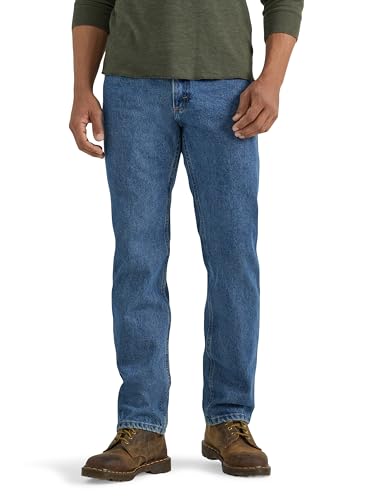 Authentische Jeans von Wrangler Authentics, Herren Classic Regular Jeans in Stonewash MID, 38W/30L