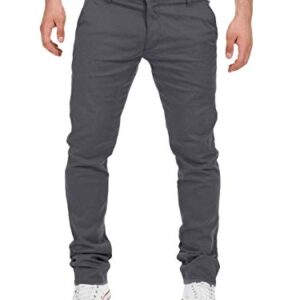 Herrenelegante graue Chino Hose mit Slim Fit Passform, Magnet 4R193901, W30/L32 von Yazubi