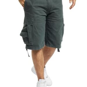 Vintage-Style Cargo Shorts in Anthrazit, Größe 6XL, mit Hosenschlitz und Reißverschluss, zwei großen Taschen und weichen Materialien