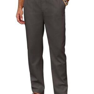 Herren Sommerhose, leichte Freizeithose aus Leinen-Mischung, elastischer Bund mit verstellbarem Reißverschluss und Knopfverschluss, ideal für heiße Sommertage