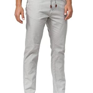 Herren-Veneto-Stoffhose-aus-Leinen-&-Baumwolle-Leinenhose-Freizeithose-Männer-Lt-Grey,-M