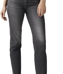 Damen Jeanshose 501 Crop High Rise Straight Fit in Schwarz von Levi's, Long Live The Queen