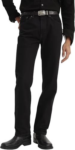 Authentische Herrenjeans von Levi's, Regular Fit Straight Jeans, Schwarz, 29W/32L, Baumwoll-Denim, klassisches Five-Pocket-Design, Reißverschluss, bequeme Passform, robustes Material