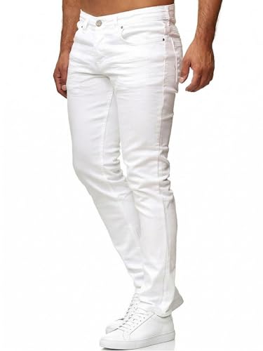 Weißes Slim Fit Jeanshemd für Herren aus hochwertigem Denim mit elastischem Stretch-Material und modernem Design