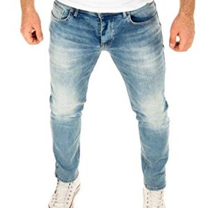 Herren Jeans mit Stretch in Blau von WOTEGA, Slim Fit, passformgerecht für Männer