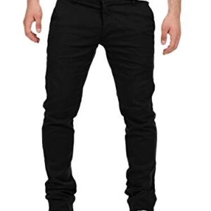 Baumwoll Chino Hose für Herren in Schwarz, Slim-Fit Passform, 98% Baumwolle und 2% Elasthan, Business Chinohosen für Männer